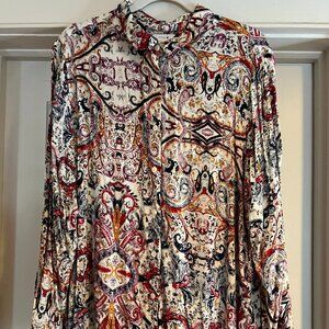 Long sleeve paisley blouse